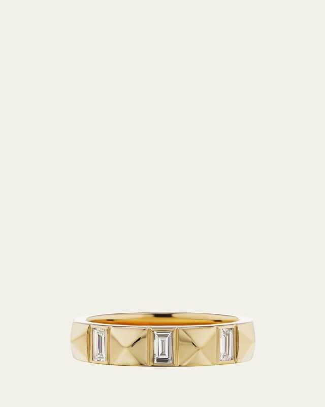 18K Diamond Pyramid Baguette Band